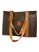Celine Brown & Dark Brown Coated Canvas & Leather Monogram Front Pocket Bag Brown & Dark Brown / L