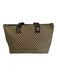 Celine Brown & Dark Brown Canvas & Leather Monogram Front Pocket Open Top Bag Brown & Dark Brown / M