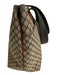 Celine Brown & Dark Brown Canvas & Leather Monogram Front Pocket Open Top Bag Brown & Dark Brown / M