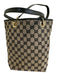Gucci Black & Beige Canvas & Leather Guccissima Shoulder Tote Bag Bag Black & Beige / Small
