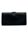 Gucci Black Leather Silver Hardware Circular cut-out pattern Flap Wallets Black