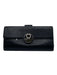 Gucci Black Leather Silver Hardware Circular cut-out pattern Flap Wallets Black