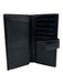 Gucci Black Leather Silver Hardware Circular cut-out pattern Flap Wallets Black