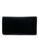 Louis Vuitton Black Leather Bi-Fold Card Holder Slim Wallets Black