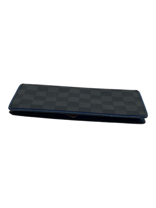 Louis Vuitton Black & Gray Coated Canvas Damier Graphite Blue Interior Wallets Black & Gray