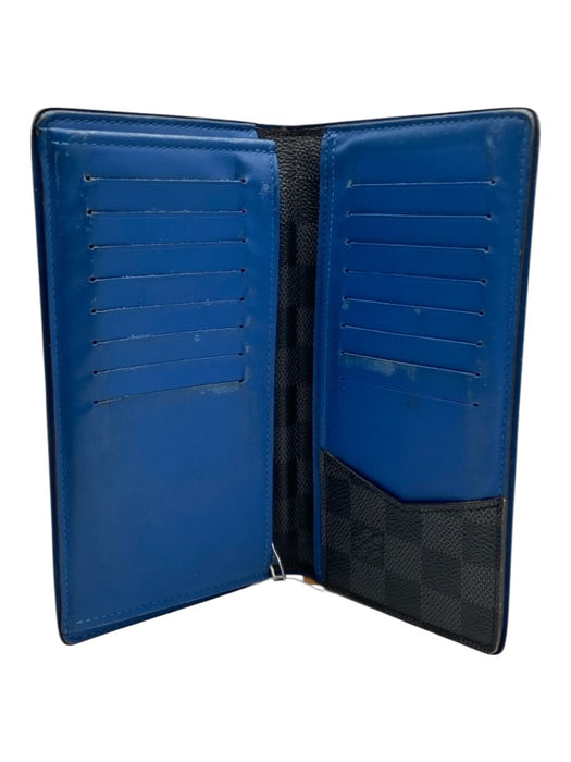 Louis Vuitton Black & Gray Coated Canvas Damier Graphite Blue Interior Wallets Black & Gray