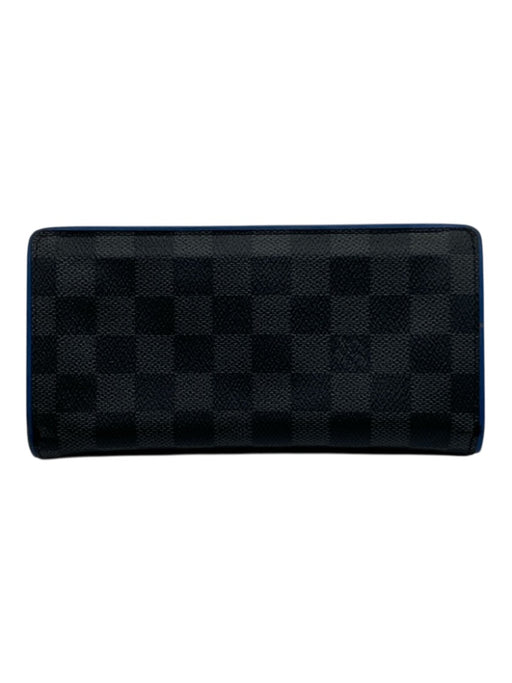Louis Vuitton Black & Gray Coated Canvas Damier Graphite Blue Interior Wallets Black & Gray