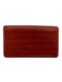 Chanel Red Orange Lamb leather Stitched Stripes Bi- Fold Slim No Clasp Wallets Red Orange