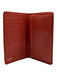 Chanel Red Orange Lamb leather Stitched Stripes Bi- Fold Slim No Clasp Wallets Red Orange
