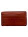 Chanel Red Orange Lamb leather Stitched Stripes Bi- Fold Slim No Clasp Wallets Red Orange