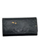 Louis Vuitton Black Leather Monogram tri-fold Key Holder Organizer Keychain Black