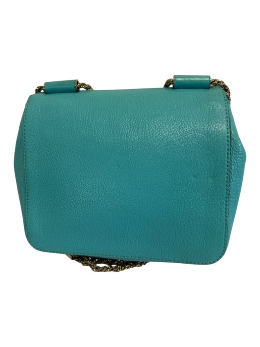 Chloe Turquiose Leather Chain Crossbody Bag Turquiose / XS