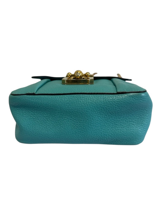 Chloe Turquiose Leather Chain Crossbody Bag Turquiose / XS