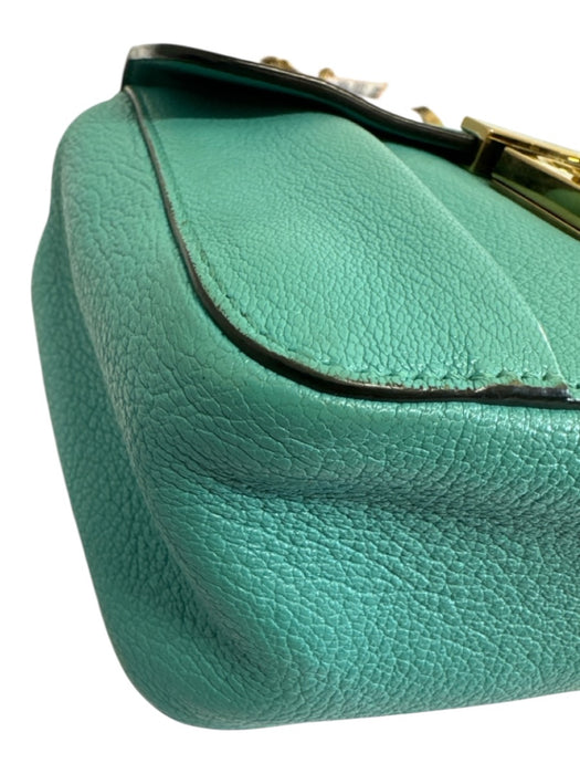 Chloe Turquiose Leather Chain Crossbody Bag Turquiose / XS