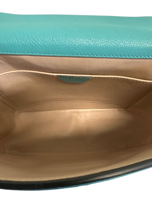 Chloe Turquiose Leather Chain Crossbody Bag Turquiose / XS