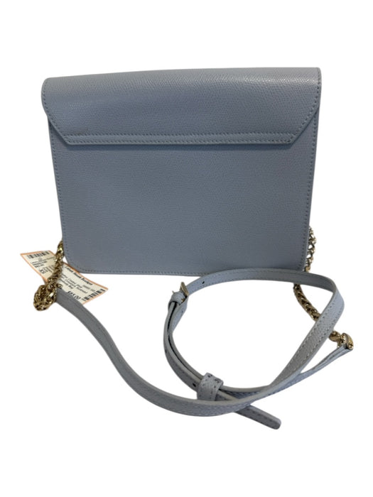 Furla Sky Blue Leather Coated Silver Hardware Chain Crossback Bag Sky Blue / XS