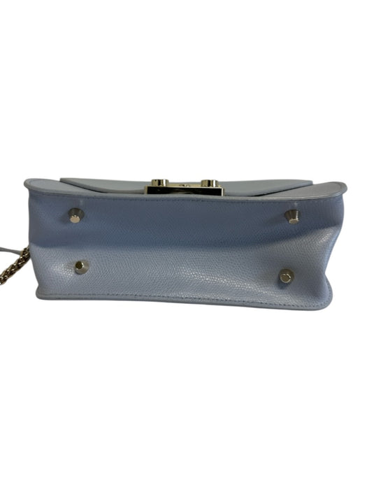 Furla Sky Blue Leather Coated Silver Hardware Chain Crossback Bag Sky Blue / XS