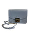 Furla Sky Blue Leather Coated Silver Hardware Chain Crossback Bag Sky Blue / XS
