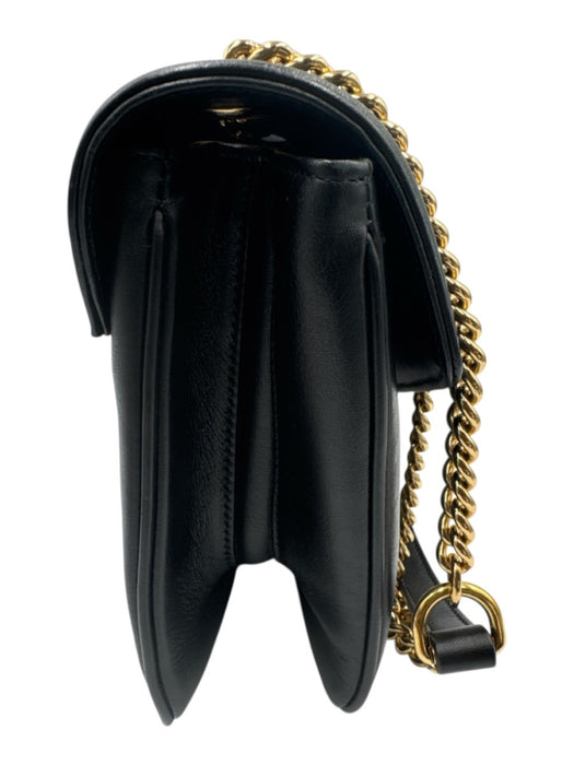 Gucci Black Leather Gold hardware Tiger Chain Bag Black / Small