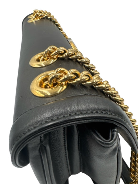 Gucci Black Leather Gold hardware Tiger Chain Bag Black / Small