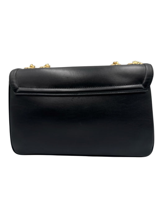 Gucci Black Leather Gold hardware Tiger Chain Bag Black / Small
