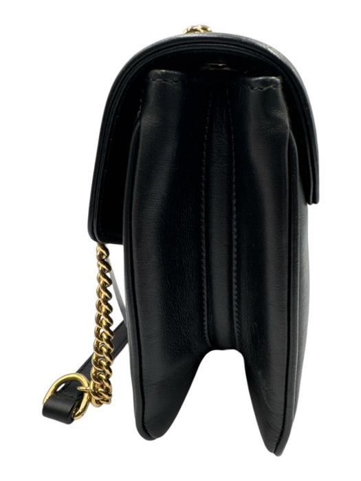 Gucci Black Leather Gold hardware Tiger Chain Bag Black / Small