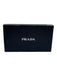 Prada Light Blue Leather Coated Logo GHW Long Wallet Wallets Light Blue