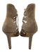 Jimmy Choo Shoe Size 37.5 Taupe Beige Suede Lace Up Heel Peep Toe Sandals Taupe Beige / 37.5