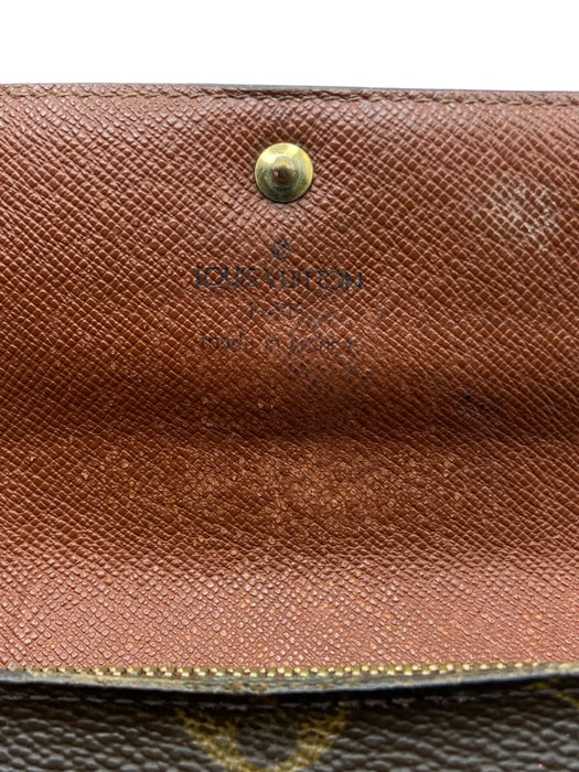 Louis Vuitton Brown Print Coated Canvas Monogram Snap Continental Wallets Brown Print
