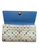 Louis Vuitton White & Multi Coated Canvas Monogram Snap Continental Wallets White & Multi