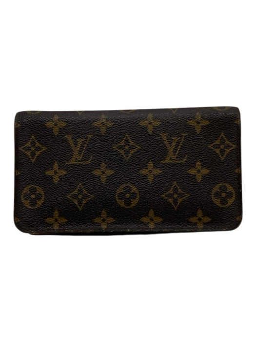Louis Vuitton Brown Print Coated Canvas Monogram Zip Around Continental Wallets Brown Print