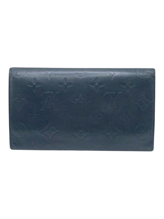 Louis Vuitton Navy Leather Vernis Monogram Empreinte Continental Vintage Wallets Navy