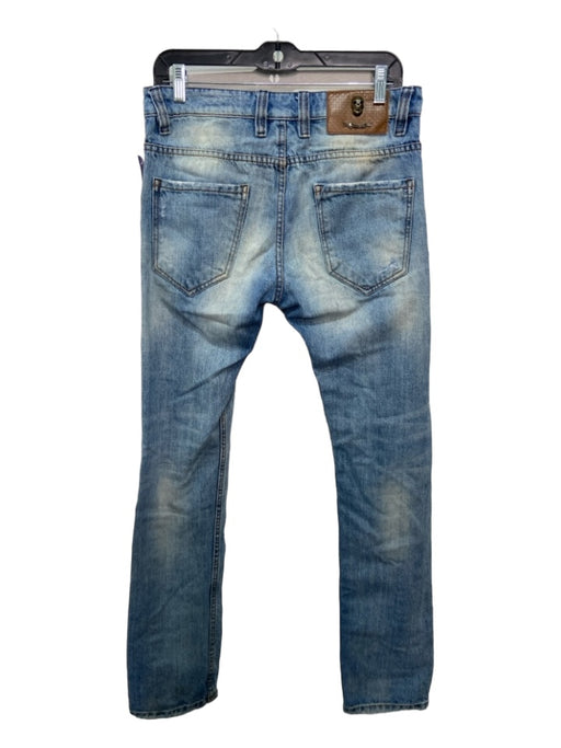 Phillip Plein Size 32 Light Wash Cotton Blend Distressed Jean Men's Pants 32