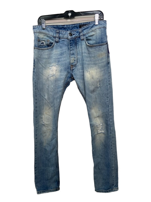 Phillip Plein Size 32 Light Wash Cotton Blend Distressed Jean Men's Pants 32