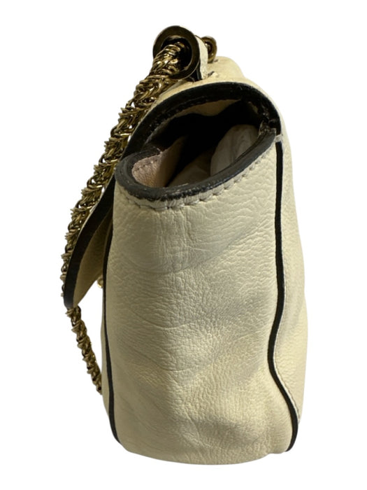 Chloe Cream Leather Gold hardware Chain Crossbody Bag Cream / XS