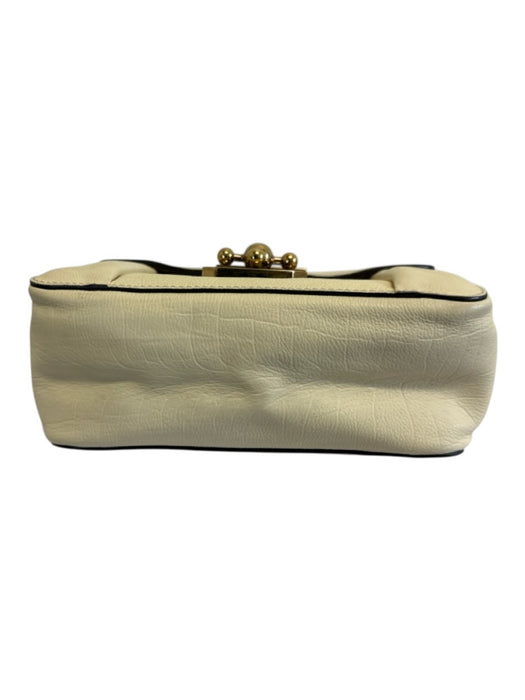 Chloe Cream Leather Gold hardware Chain Crossbody Bag Cream / XS