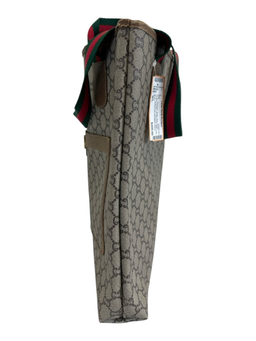 Gucci Beige, Red, Green Coated Canvas GG Supreme Web Tote Vintage Bag Beige, Red, Green / M/L