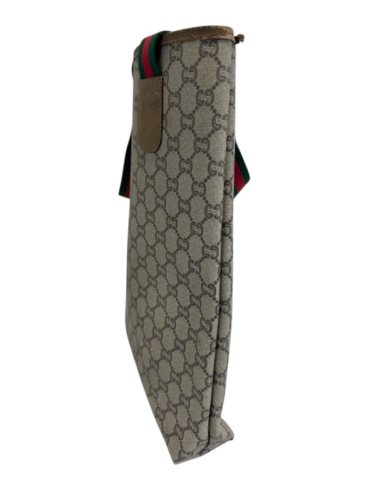 Gucci Beige, Red, Green Coated Canvas GG Supreme Web Tote Vintage Bag Beige, Red, Green / M/L
