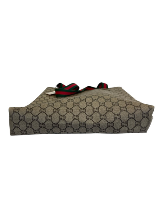 Gucci Beige, Red, Green Coated Canvas GG Supreme Web Tote Vintage Bag Beige, Red, Green / M/L