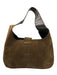 Ferragamo Brown Suede Silver Hardware Shoulder Bag Vintage Bag Brown / Small