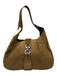 Ferragamo Brown Suede Silver Hardware Shoulder Bag Vintage Bag Brown / Small