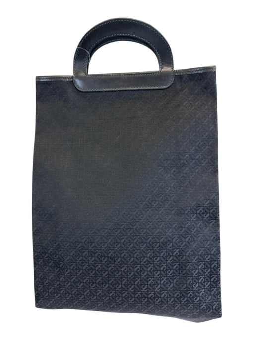 Loewe Black Canvas Monogram Handle Tote Bag Black / M/L