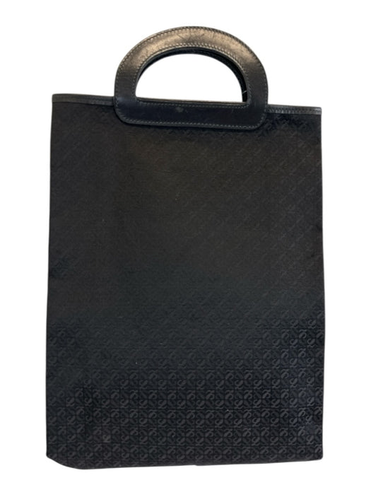 Loewe Black Canvas Monogram Handle Tote Bag Black / M/L