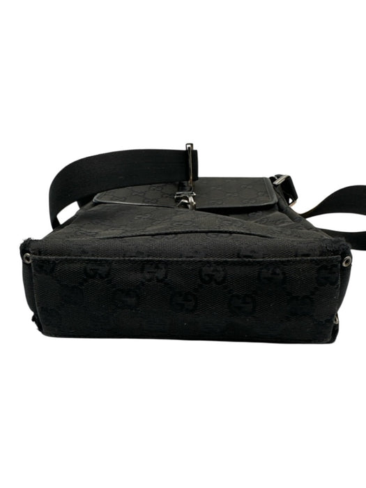 Gucci As Is - Damaged Black Canvas SHW Monogram Vintage Bag Black