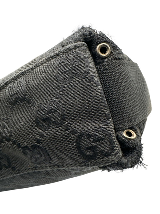 Gucci As Is - Damaged Black Canvas SHW Monogram Vintage Bag Black