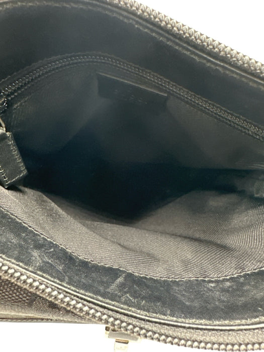 Gucci As Is - Damaged Black Canvas SHW Monogram Vintage Bag Black