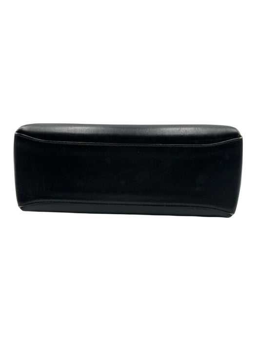 Gucci Black Leather Bamboo Accent Top Handle Bag Black / Small