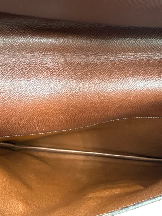 Hermes Brown Leather Top Handle Briefcase Brown
