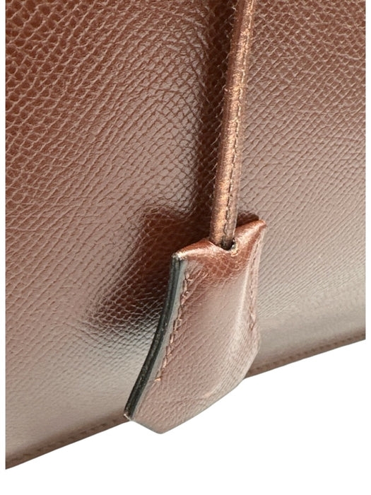 Hermes Brown Leather Top Handle Briefcase Brown