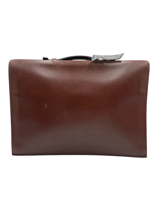 Hermes Brown Leather Top Handle Briefcase Brown